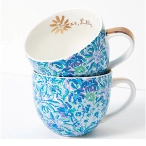 Lily Pulitzer Coffee Tea Cup Mug Blue Floral High Maintenance Kitty Cat Print 4